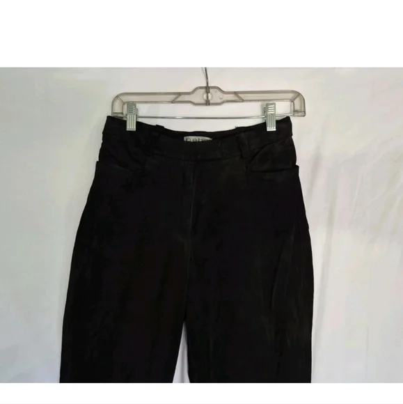 Vintage Y2K 90s Bebe Black 100% Leather Suede Pants US 6